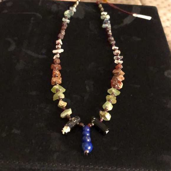 VTG 24”Green Garnet/Garnet/Tourmaline/Lapis lazuli/Etc -Natural Stone Necklace - Picture 7 of 16